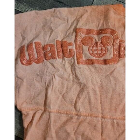 Disney Parks Walt Disney World Orange Peach Coral Ombre Glitter Spirit Jersey XS - Picture 8 of 10
